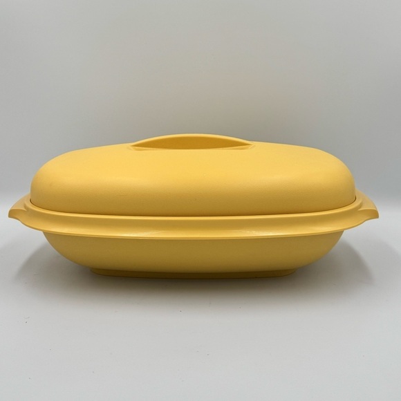 Vintage Tupperware Harvest Gold 3pc Microwave Vegetable Steamer - Picture 2 of 11